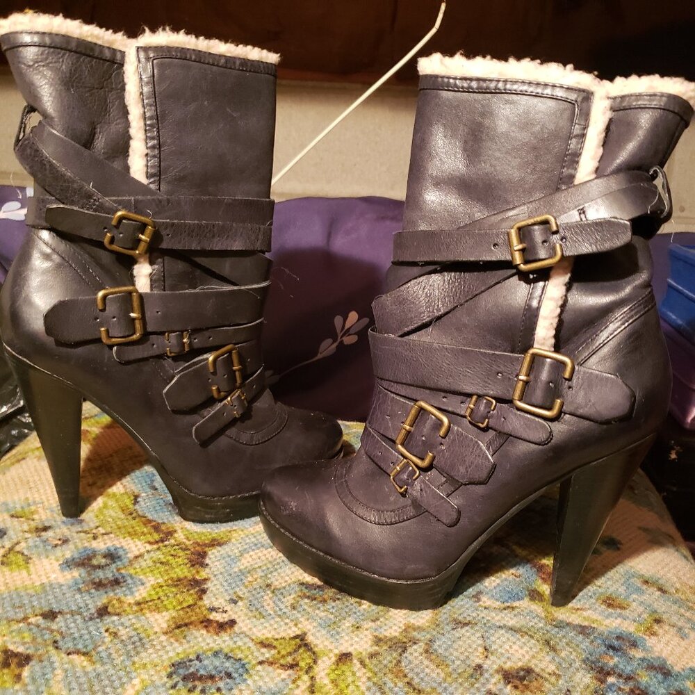 Aldo black leather boots